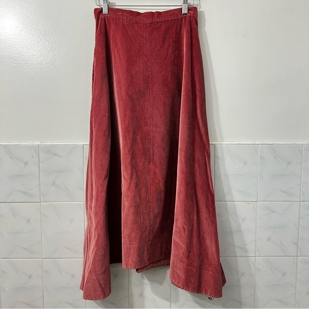Elizabeth and James Pink Corduroy Midi Skirt Sze 4 Flared Vintage Inspired Retro